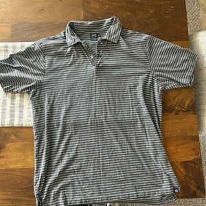 Gray Striped Polo Shirt